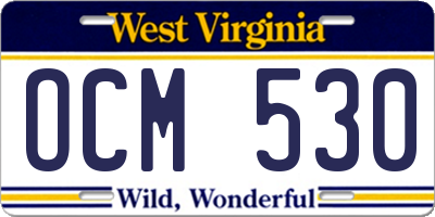 WV license plate OCM530