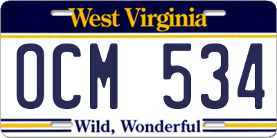 WV license plate OCM534