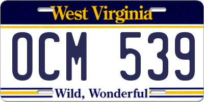 WV license plate OCM539