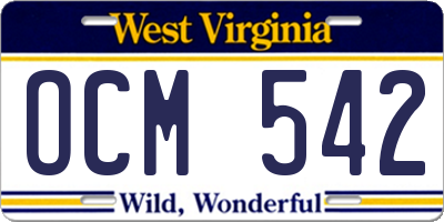 WV license plate OCM542