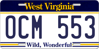 WV license plate OCM553