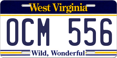 WV license plate OCM556