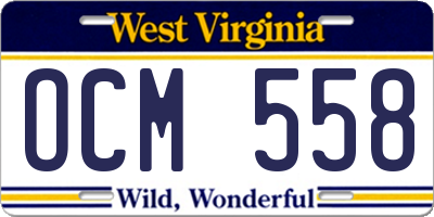 WV license plate OCM558