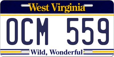 WV license plate OCM559