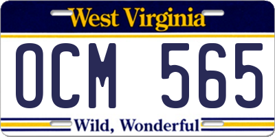 WV license plate OCM565