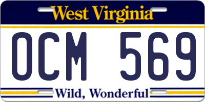 WV license plate OCM569