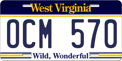 WV license plate OCM570