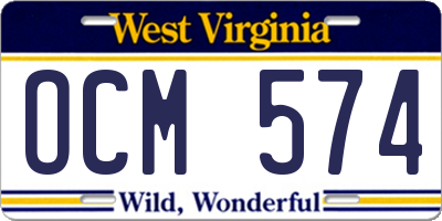 WV license plate OCM574