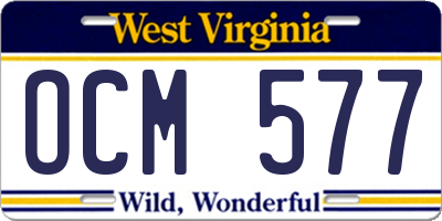 WV license plate OCM577