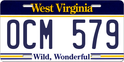WV license plate OCM579