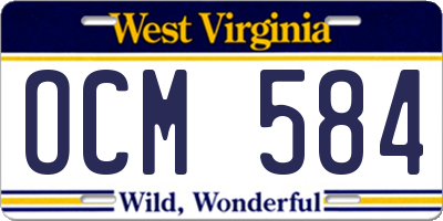 WV license plate OCM584