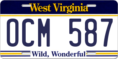 WV license plate OCM587