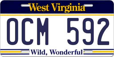 WV license plate OCM592