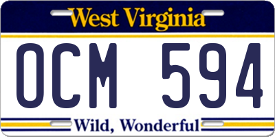 WV license plate OCM594