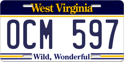 WV license plate OCM597