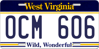 WV license plate OCM606