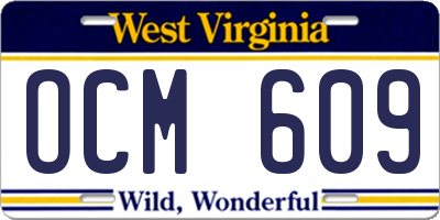 WV license plate OCM609
