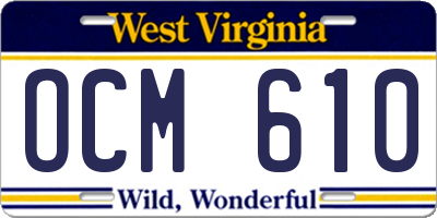 WV license plate OCM610