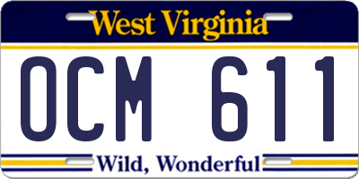 WV license plate OCM611