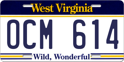 WV license plate OCM614