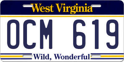 WV license plate OCM619