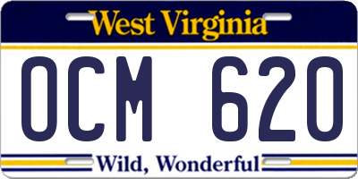 WV license plate OCM620