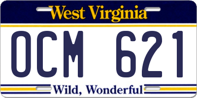 WV license plate OCM621