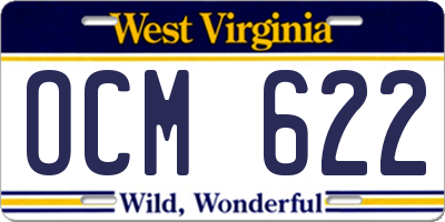 WV license plate OCM622