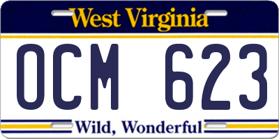WV license plate OCM623