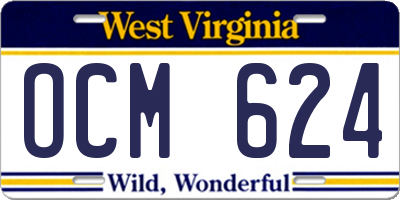 WV license plate OCM624