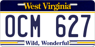 WV license plate OCM627