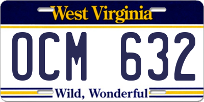 WV license plate OCM632