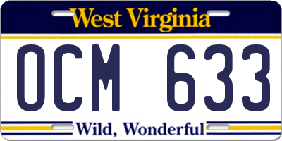 WV license plate OCM633