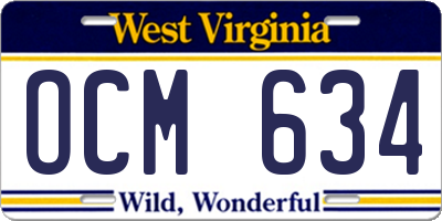 WV license plate OCM634
