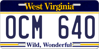 WV license plate OCM640