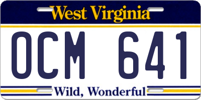 WV license plate OCM641