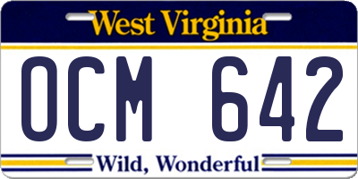 WV license plate OCM642