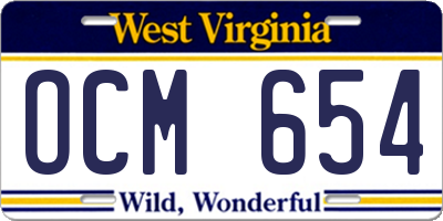 WV license plate OCM654