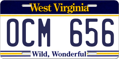 WV license plate OCM656