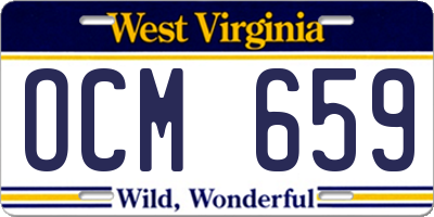 WV license plate OCM659