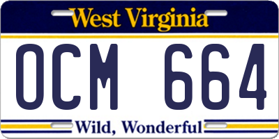 WV license plate OCM664