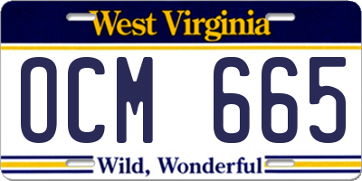 WV license plate OCM665