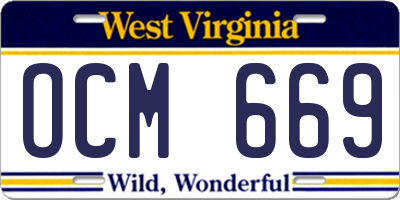 WV license plate OCM669