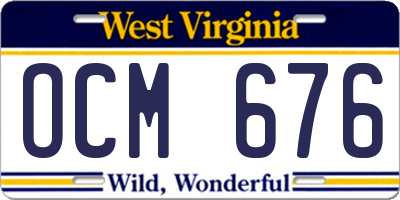 WV license plate OCM676