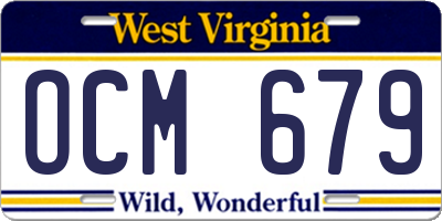 WV license plate OCM679