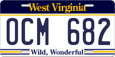 WV license plate OCM682
