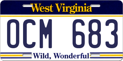 WV license plate OCM683