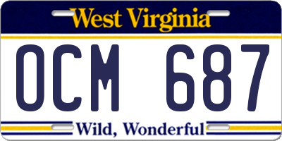 WV license plate OCM687