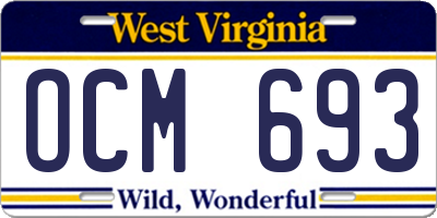 WV license plate OCM693