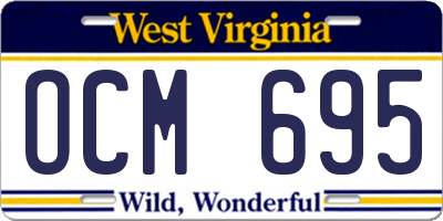 WV license plate OCM695